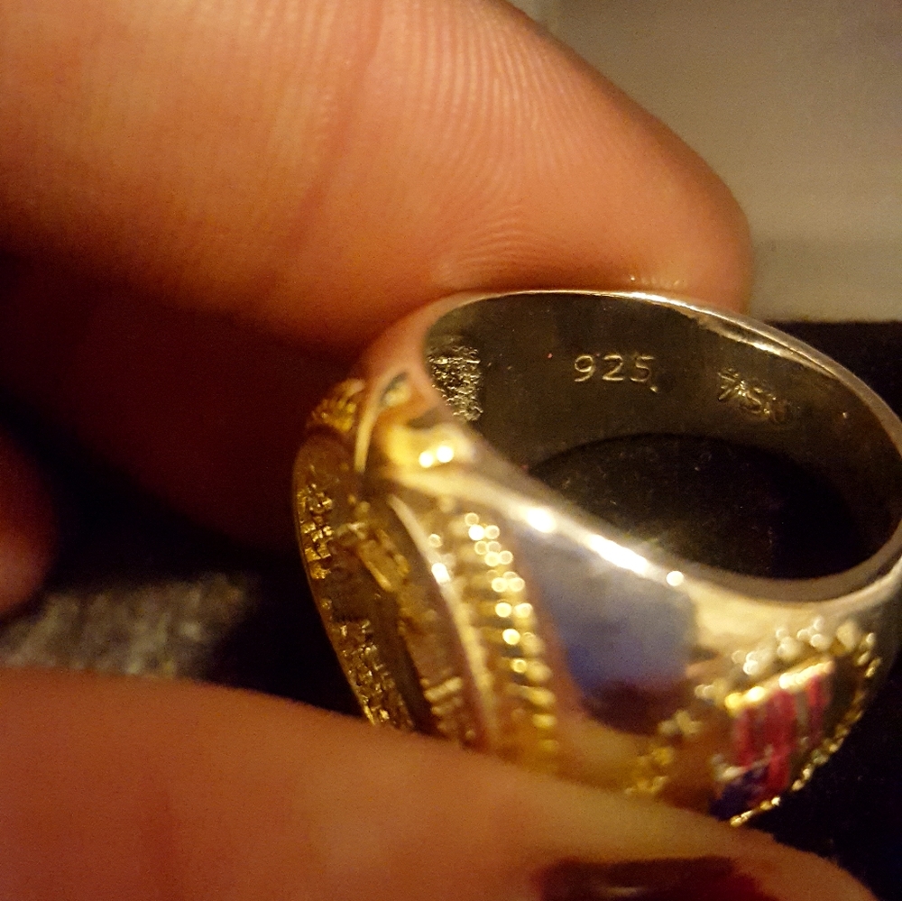 925 Solid Silver American Eagle Ring Size 10 - Picture 4 of 4